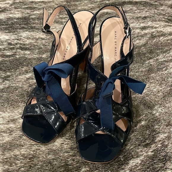 Marc by Marc Jacobs Blue Patent Leather Sandals - Picture 2 of 11